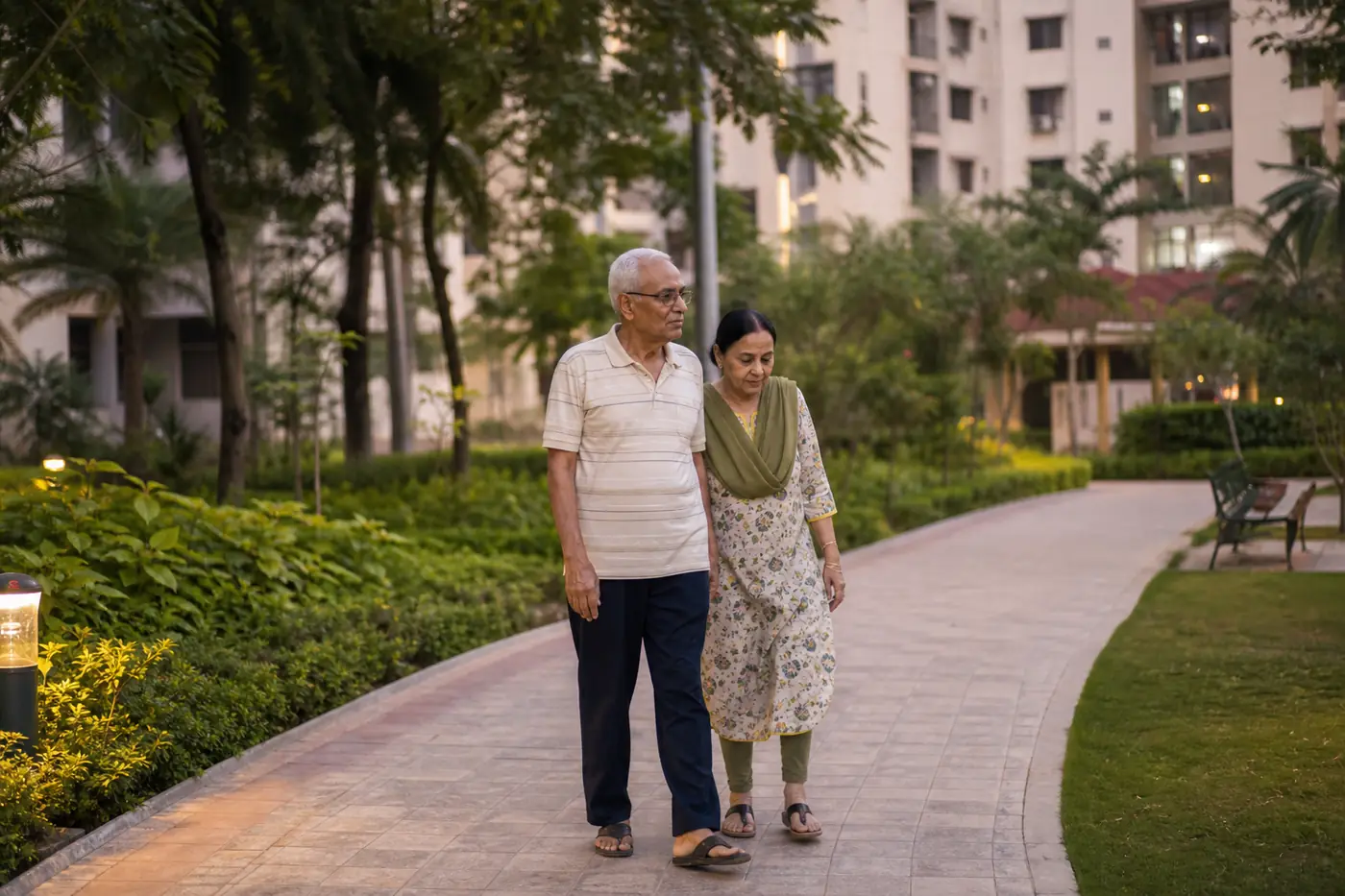 Neighbours sharing time together in a community setting